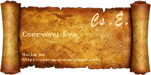 Cserveny Éva névjegykártya